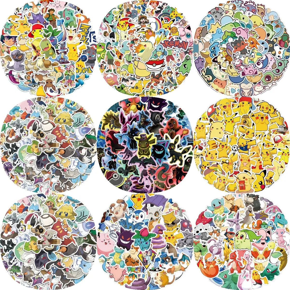 Neon Pokémon Stickers – Waterproof Anime Decals