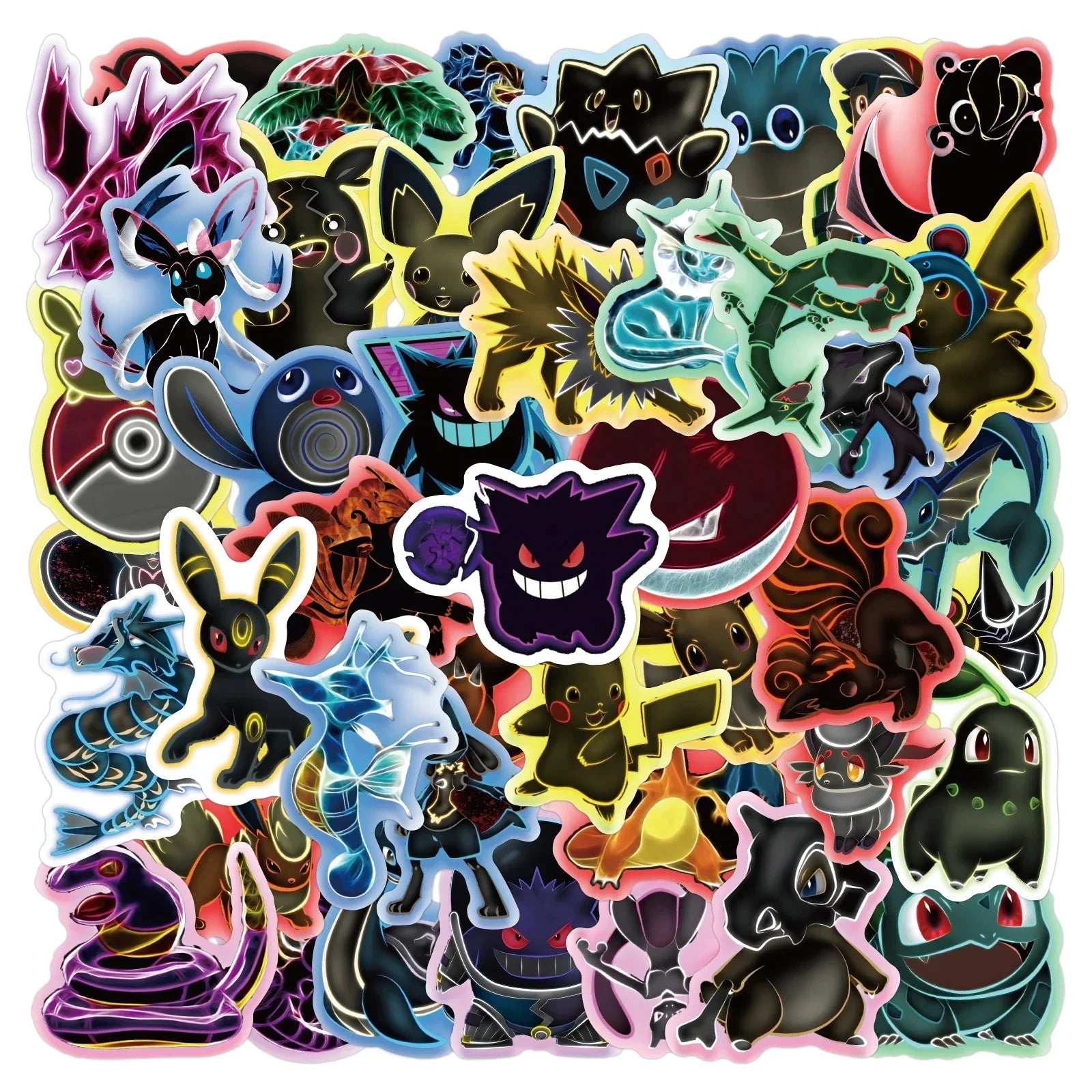 Neon Pokémon Stickers – Waterproof Anime Decals - Image 14