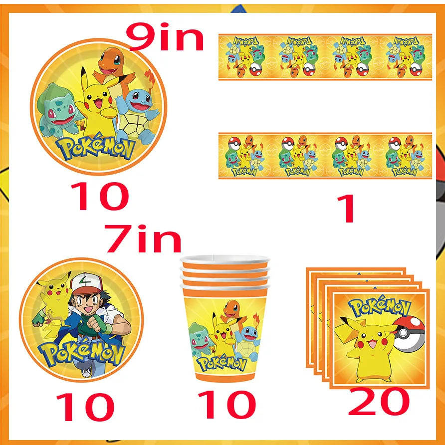 Pokémon Birthday Party Tableware Set - Image 24