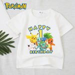 Cartoon Pokémon Number Print T-Shirt