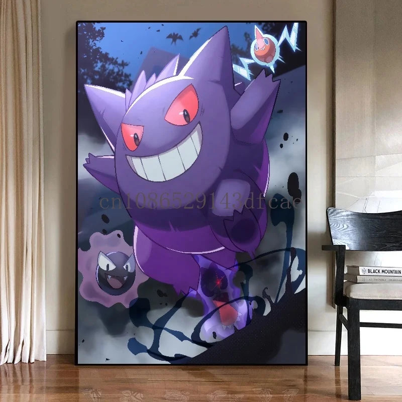 Pokémon Gengar Watercolor Canvas Poster - Image 6