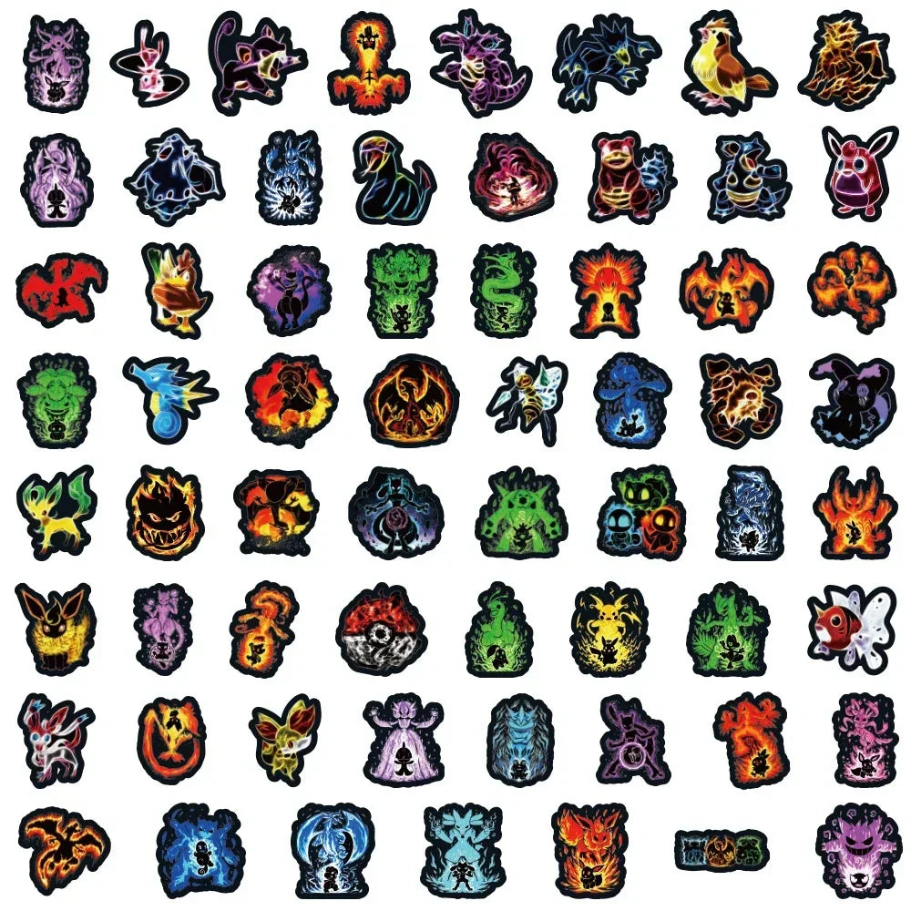 Neon Pokémon Stickers – Waterproof Anime Decals - Image 4
