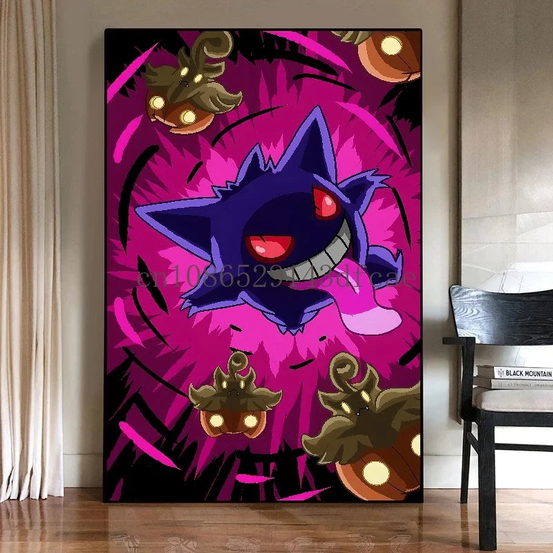 Pokémon Gengar Watercolor Canvas Poster - Image 2