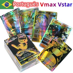 100Pcs Portuguese Holographic Pokémon Cards